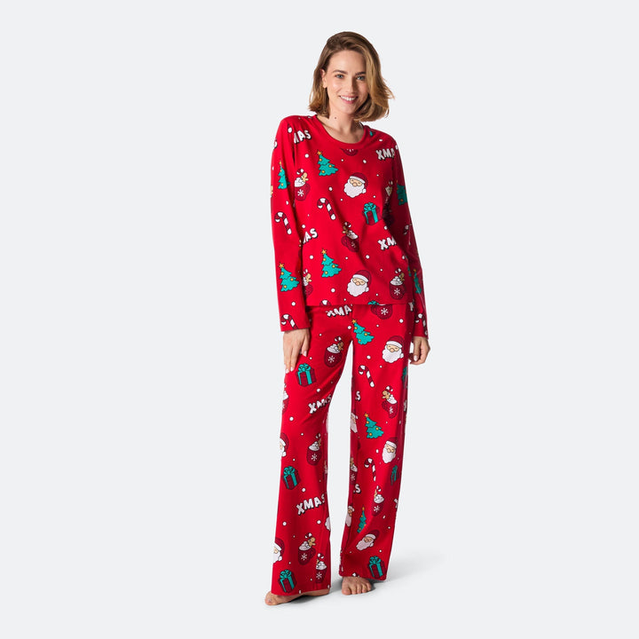 Rød Xmas Julepyjamas Dame