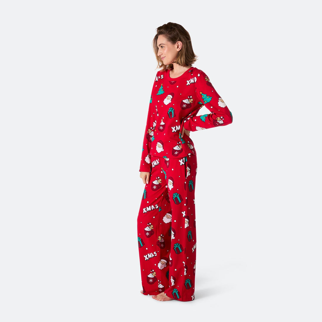 Rød Xmas Julepyjamas Dame