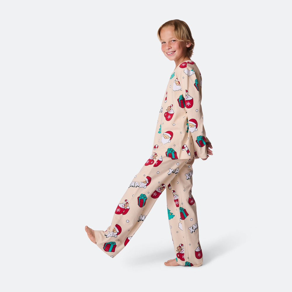 Beige Xmas Julepyjamas Børn