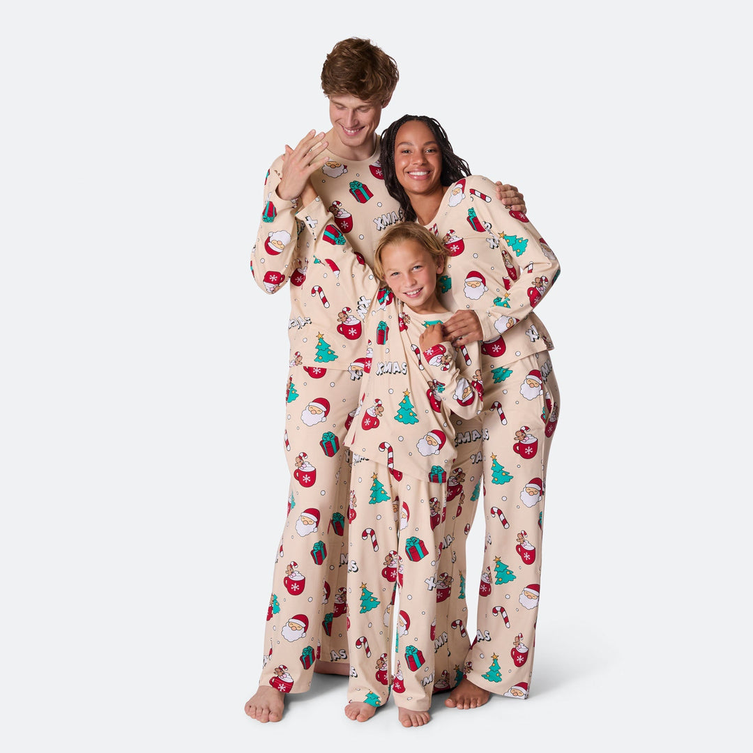 Beige Xmas Julepyjamas Dame
