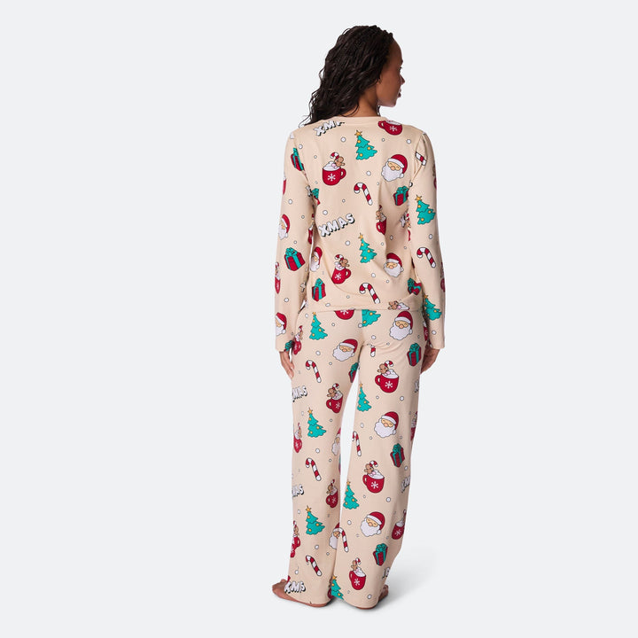 Beige Xmas Julepyjamas Dame