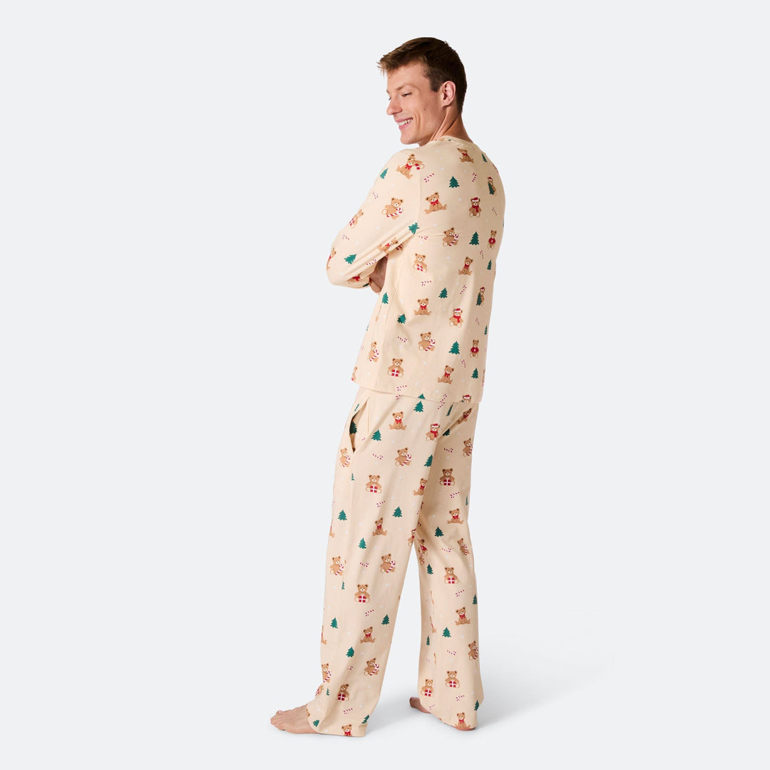 Beige Teddybjørn Julepyjamas Herre