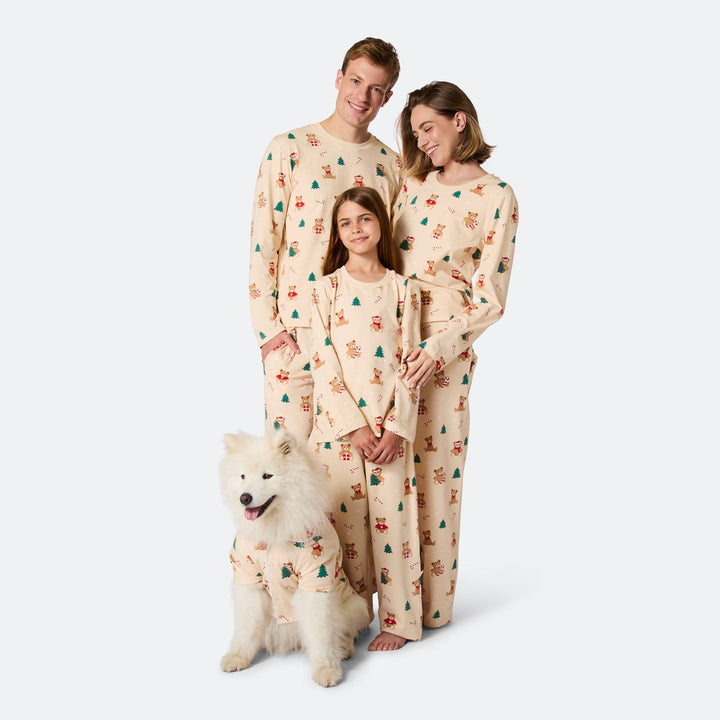 Beige Teddybjørn Julepyjamas til Hund