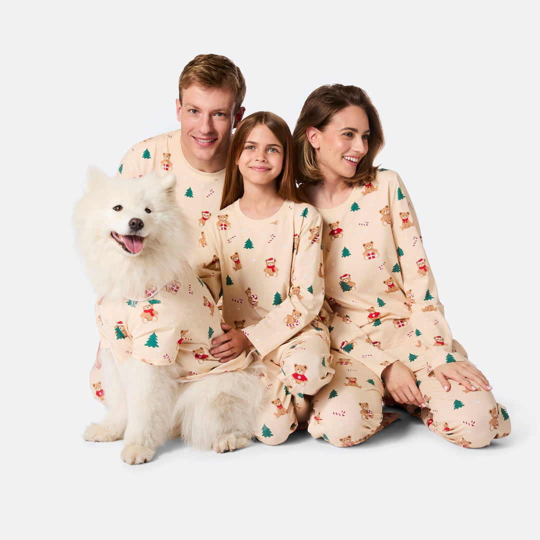 Beige Teddybjørn Julepyjamas til Hund