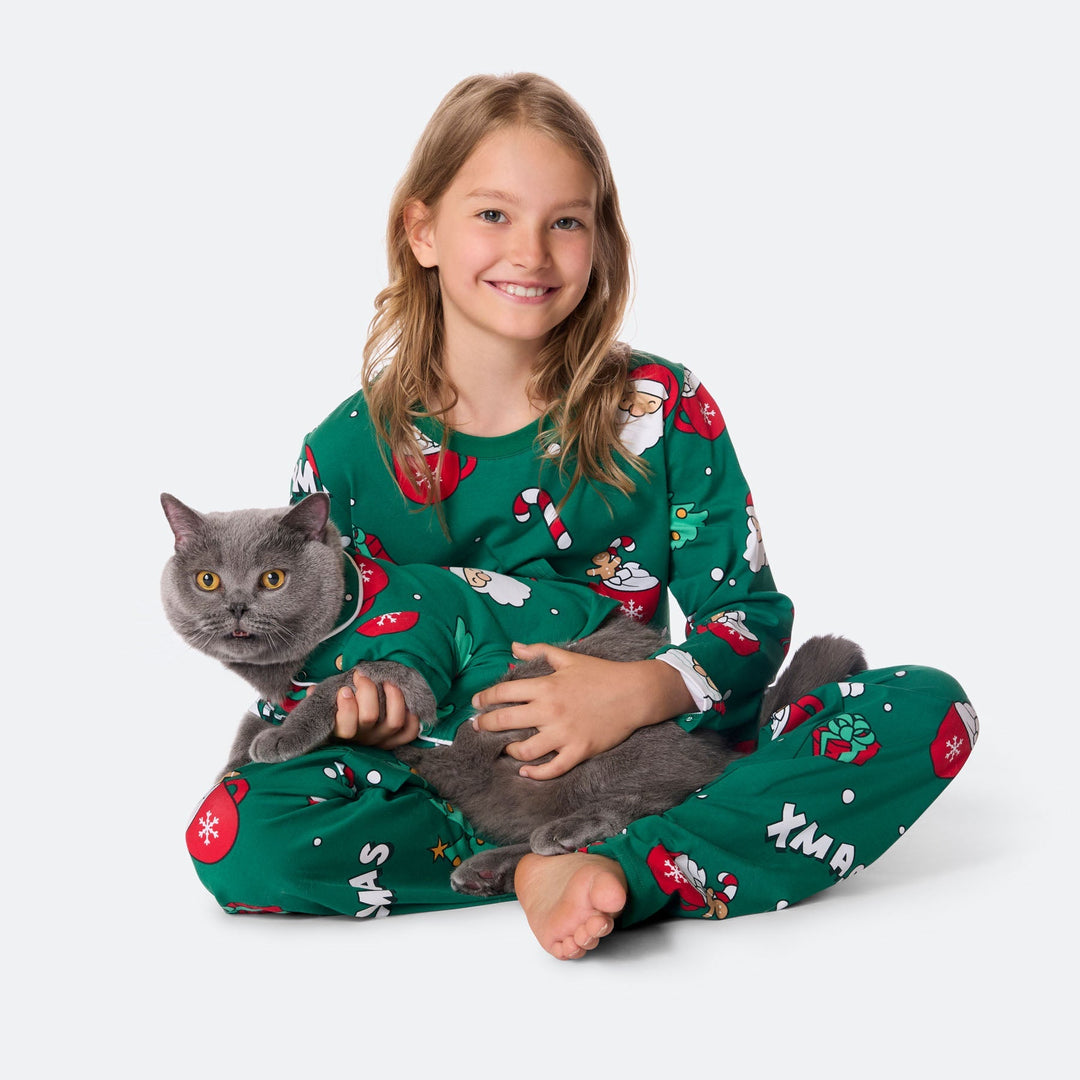 Grøn Xmas Julepyjamas til Kat