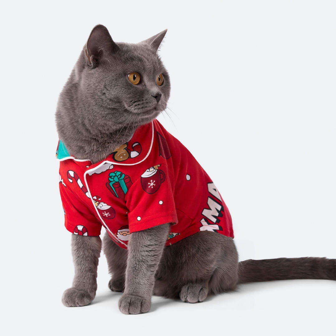 Rød Xmas Julepyjamas til Kat