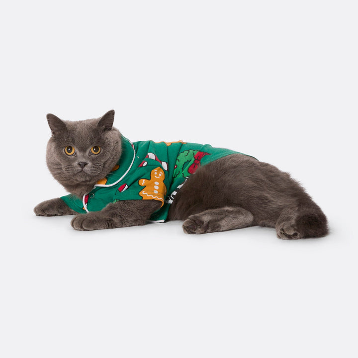 Grøn Hohoho Julepyjamas til Katte