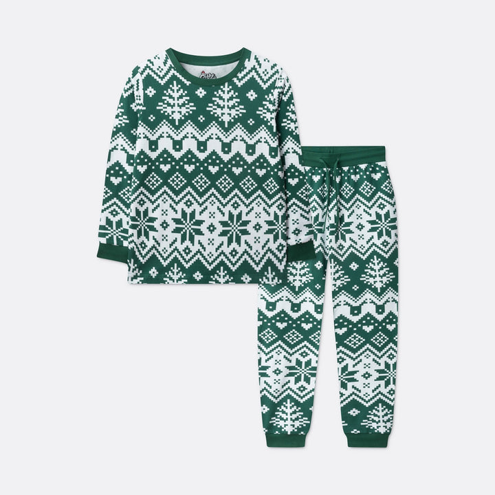 Julestrik Grøn Julepyjamasser Familie