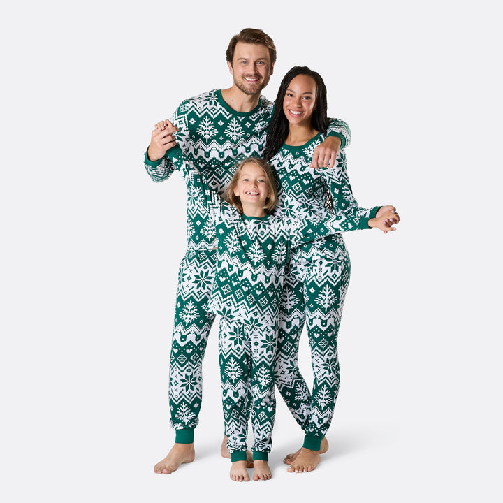 Julestrik Grøn Julepyjamasser Familie