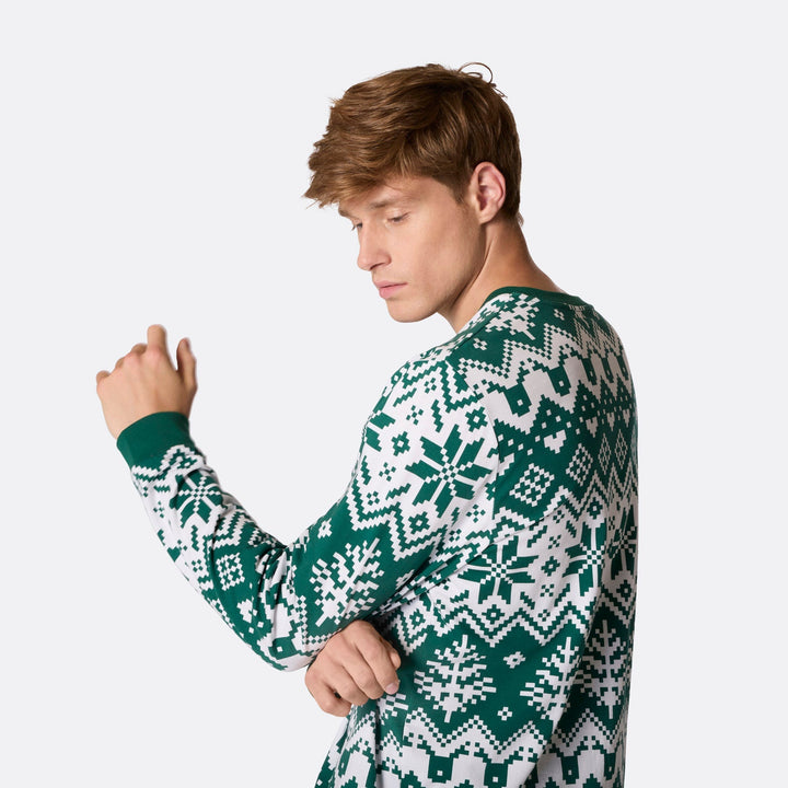 Julestrik Grøn Julepyjamasser Familie