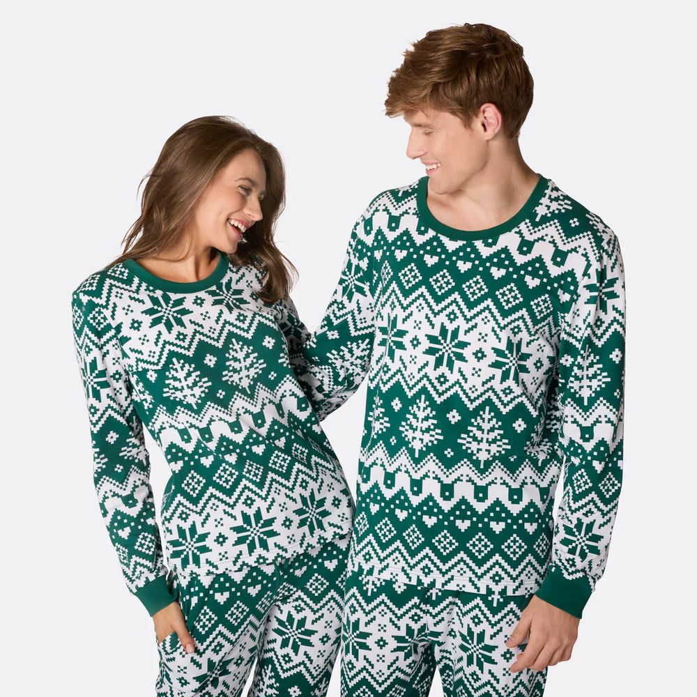 Julestrik Grøn Julepyjamasser Familie
