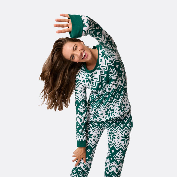 Julestrik Grøn Julepyjamasser Familie
