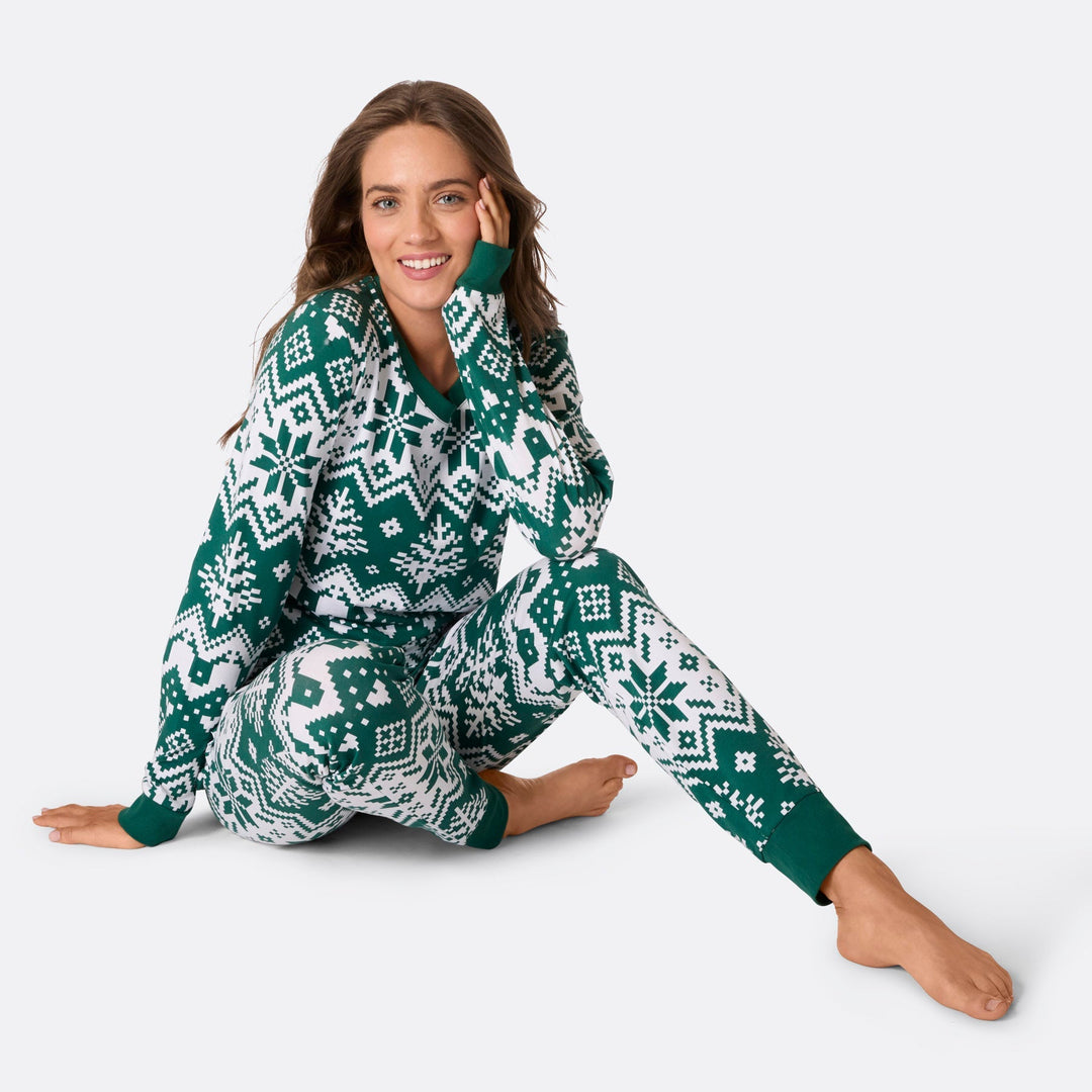 Julestrik Grøn Julepyjamasser Familie