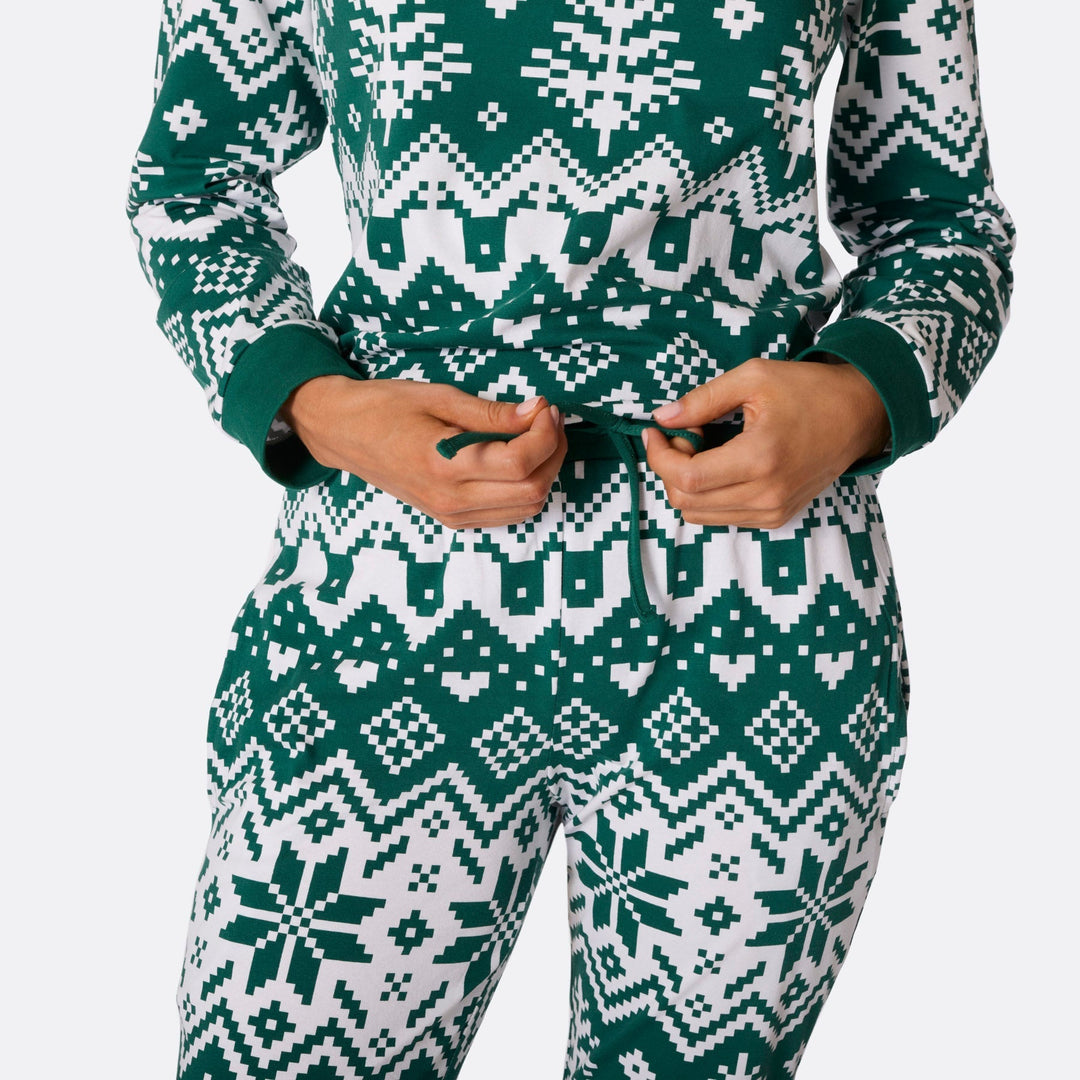 Julestrik Grøn Julepyjamasser Familie