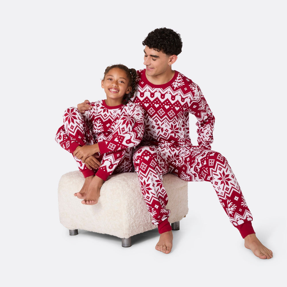 Julestrik Rød Julepyjamasser Familie