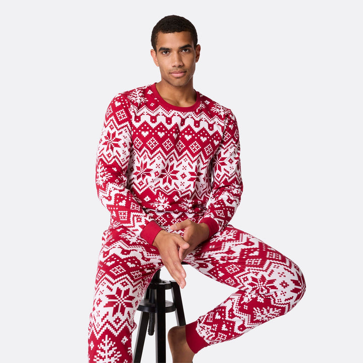 Julestrik Rød Julepyjamasser Familie