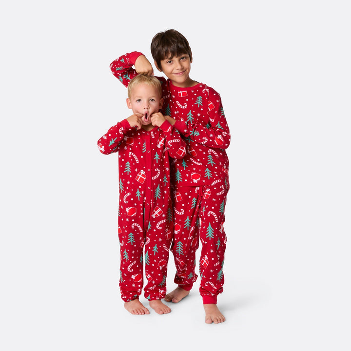 Rød Julemønster Julepyjamas Børn