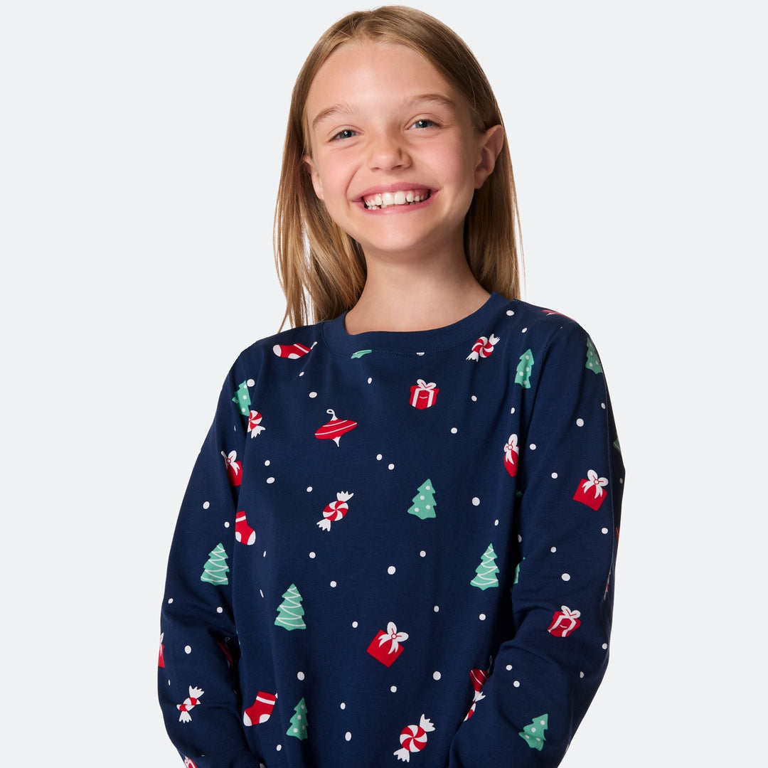 Blå Julepynt Julepyjamas Børn