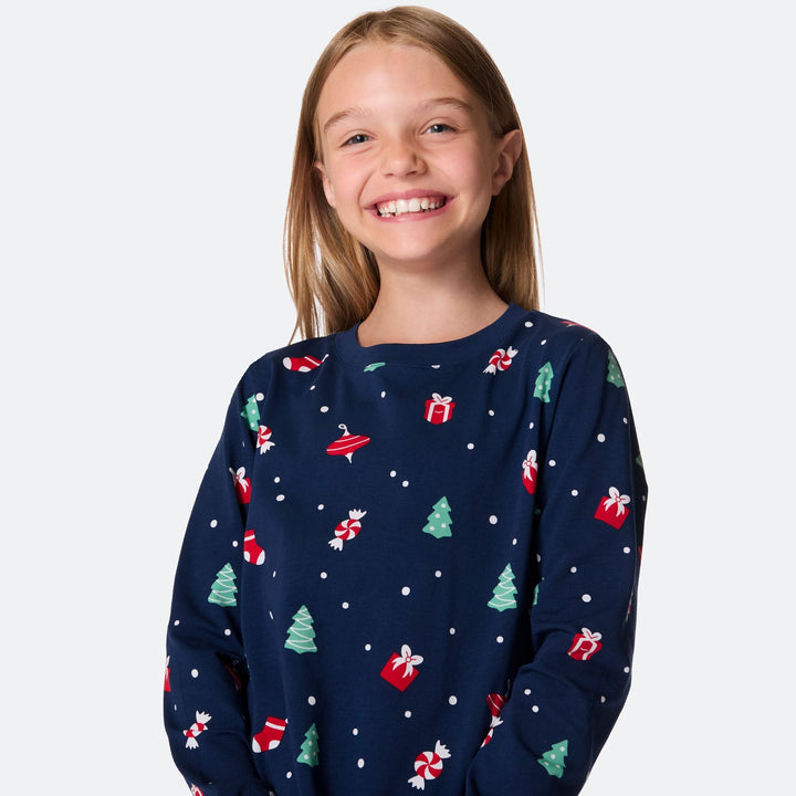 Blå Julepynt Julepyjamas Børn