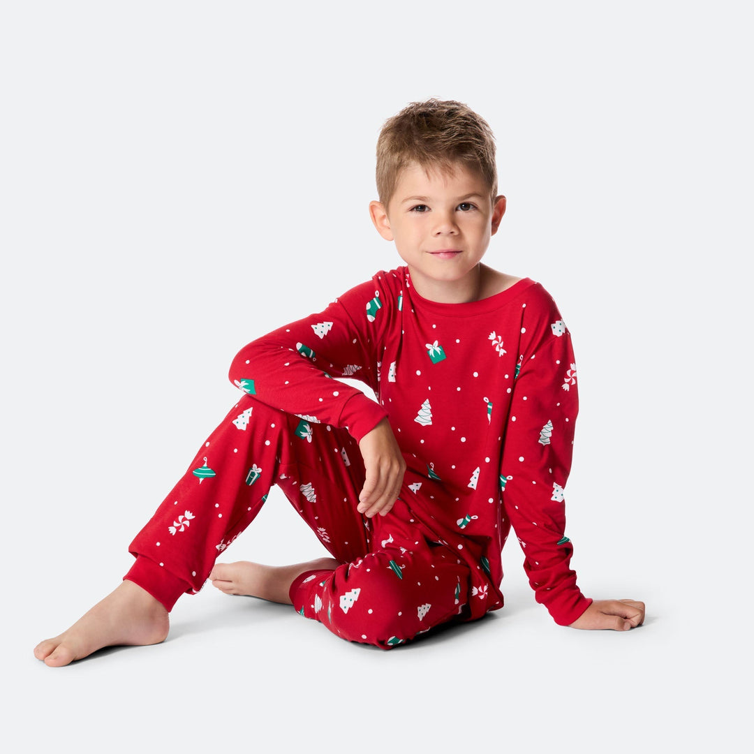 Rød Julepynt Julepyjamas Børn