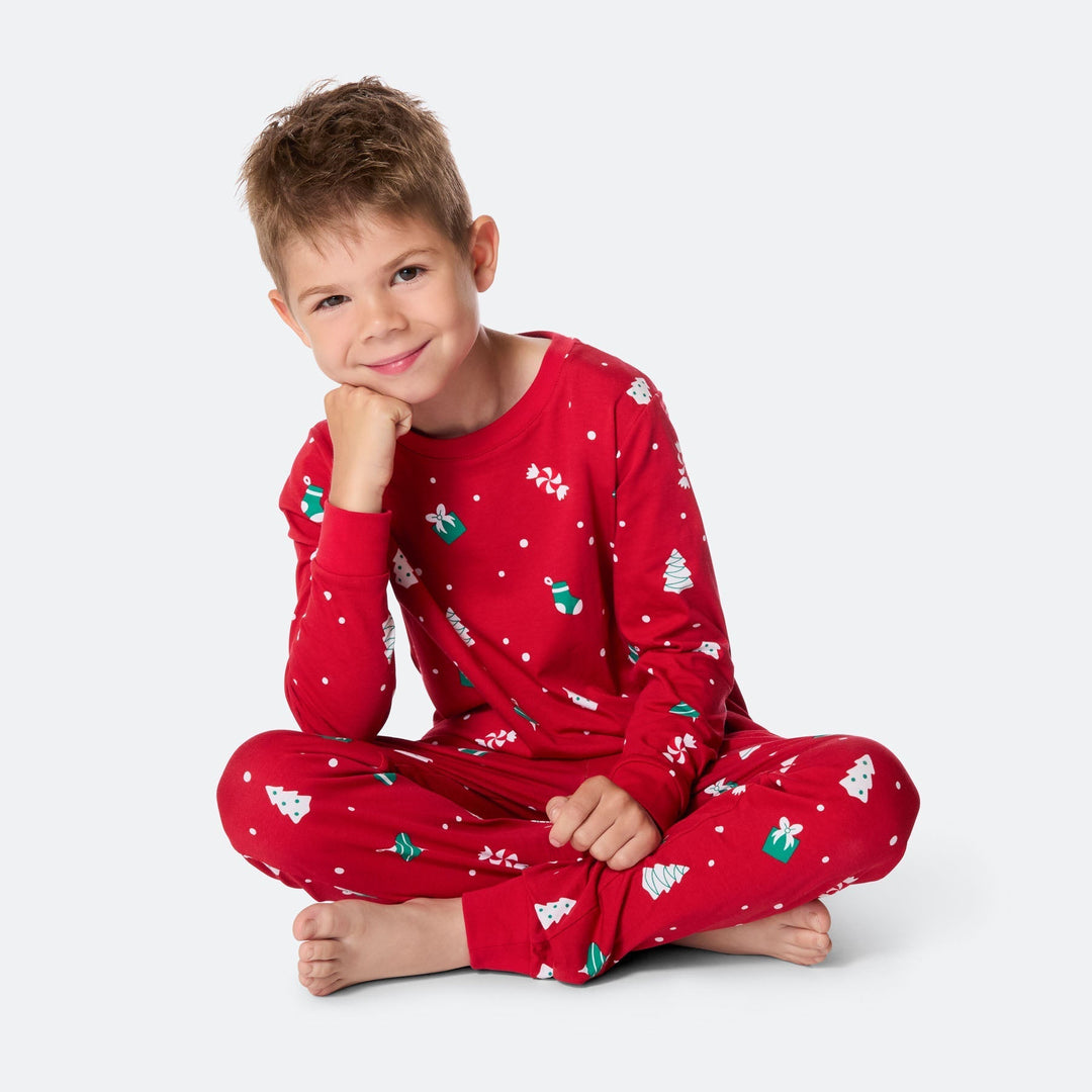 Rød Julepynt Julepyjamas Børn