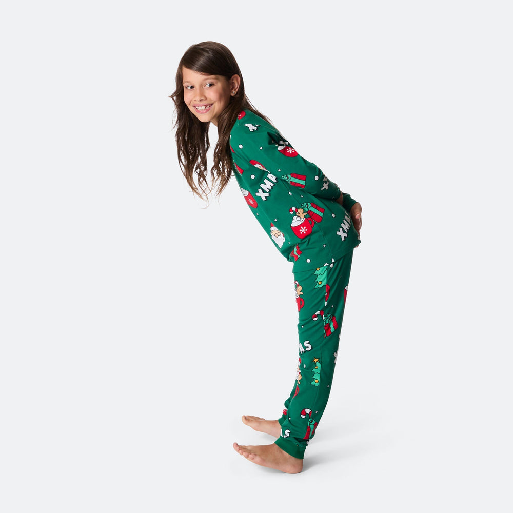 Grøn Xmas Julepyjamas Børn