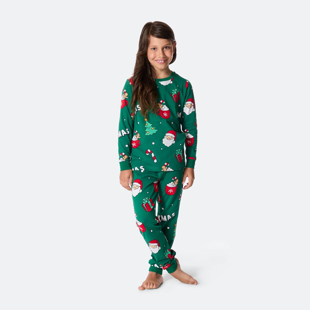 Grøn Xmas Julepyjamas Børn