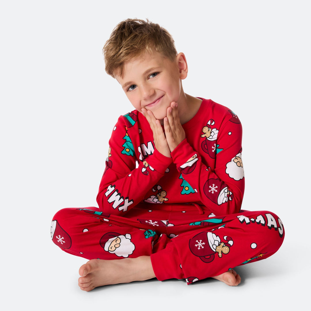 Rød Xmas Julepyjamas Børn