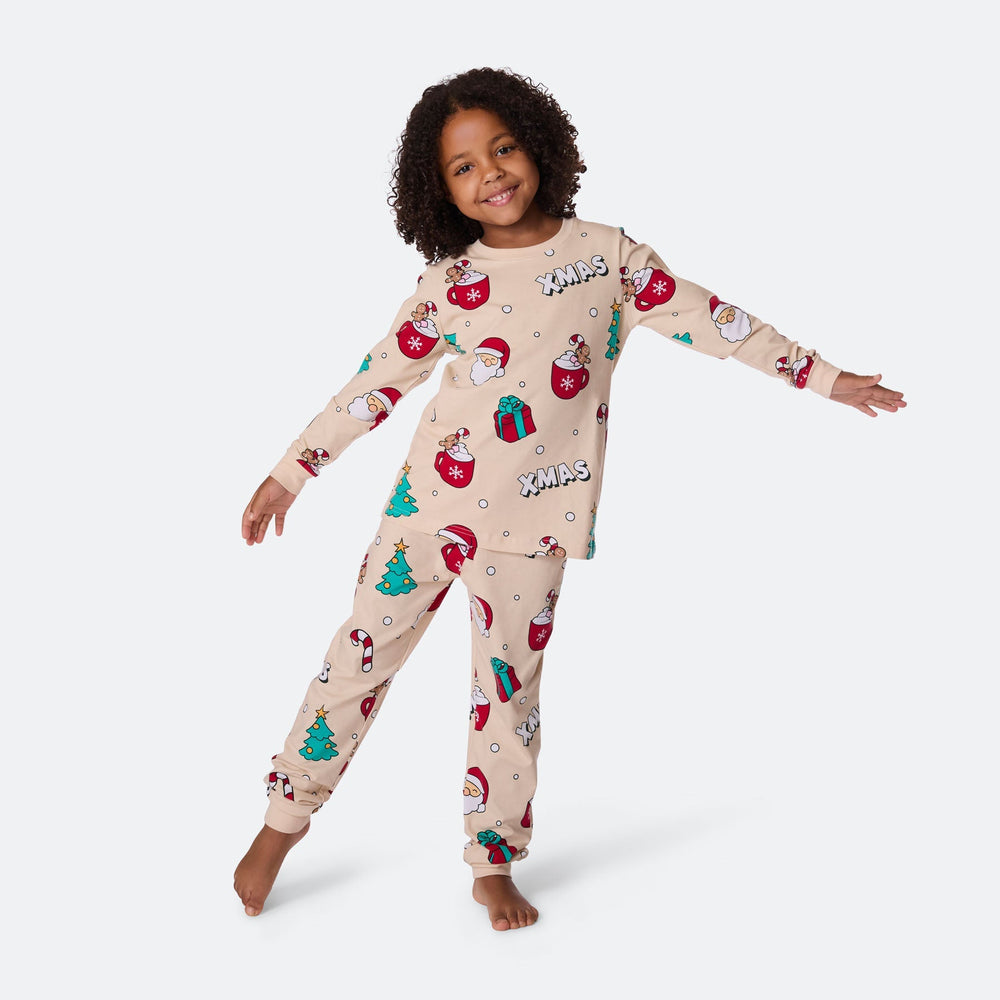 Beige Xmas Julepyjamas Børn