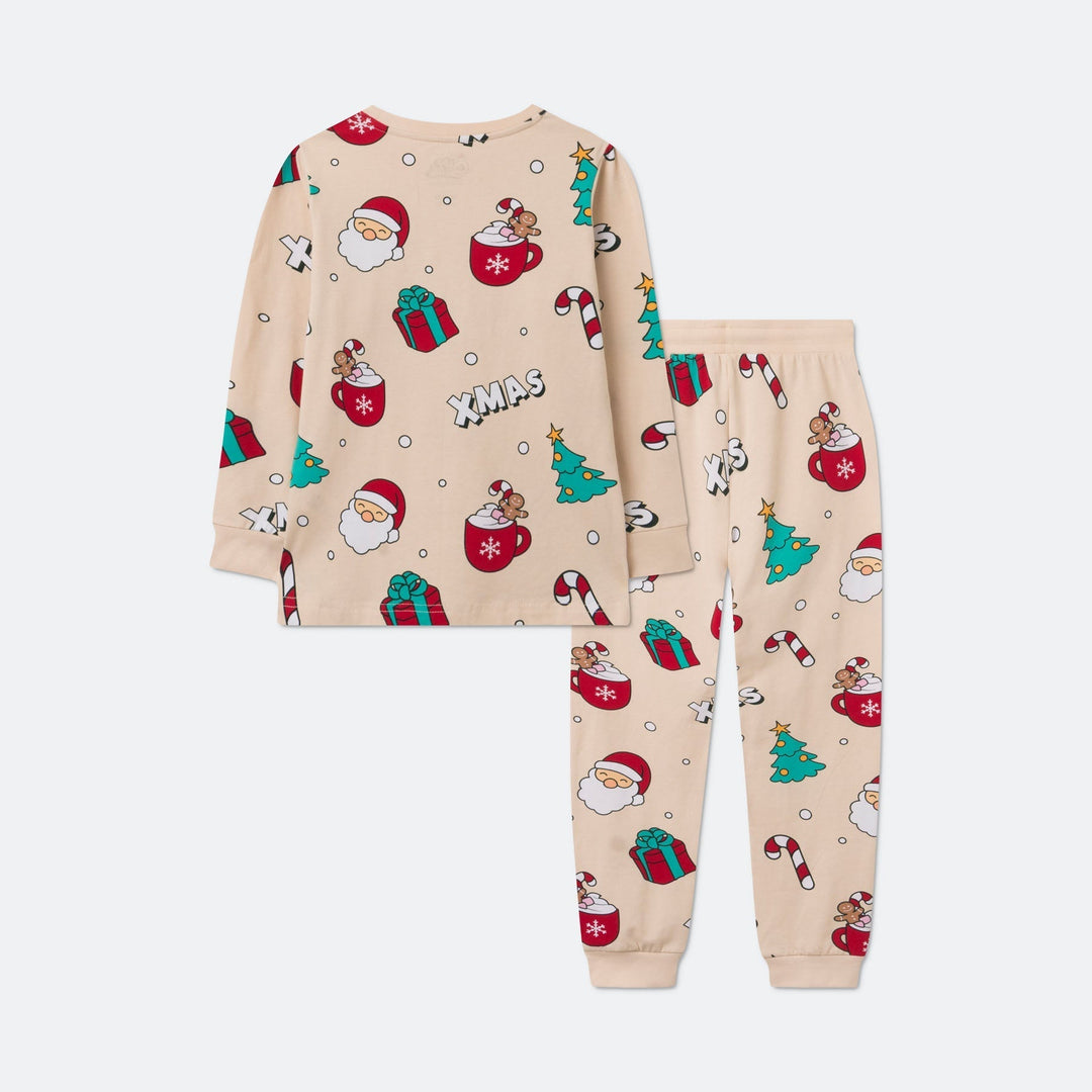 Beige Xmas Julepyjamas Børn
