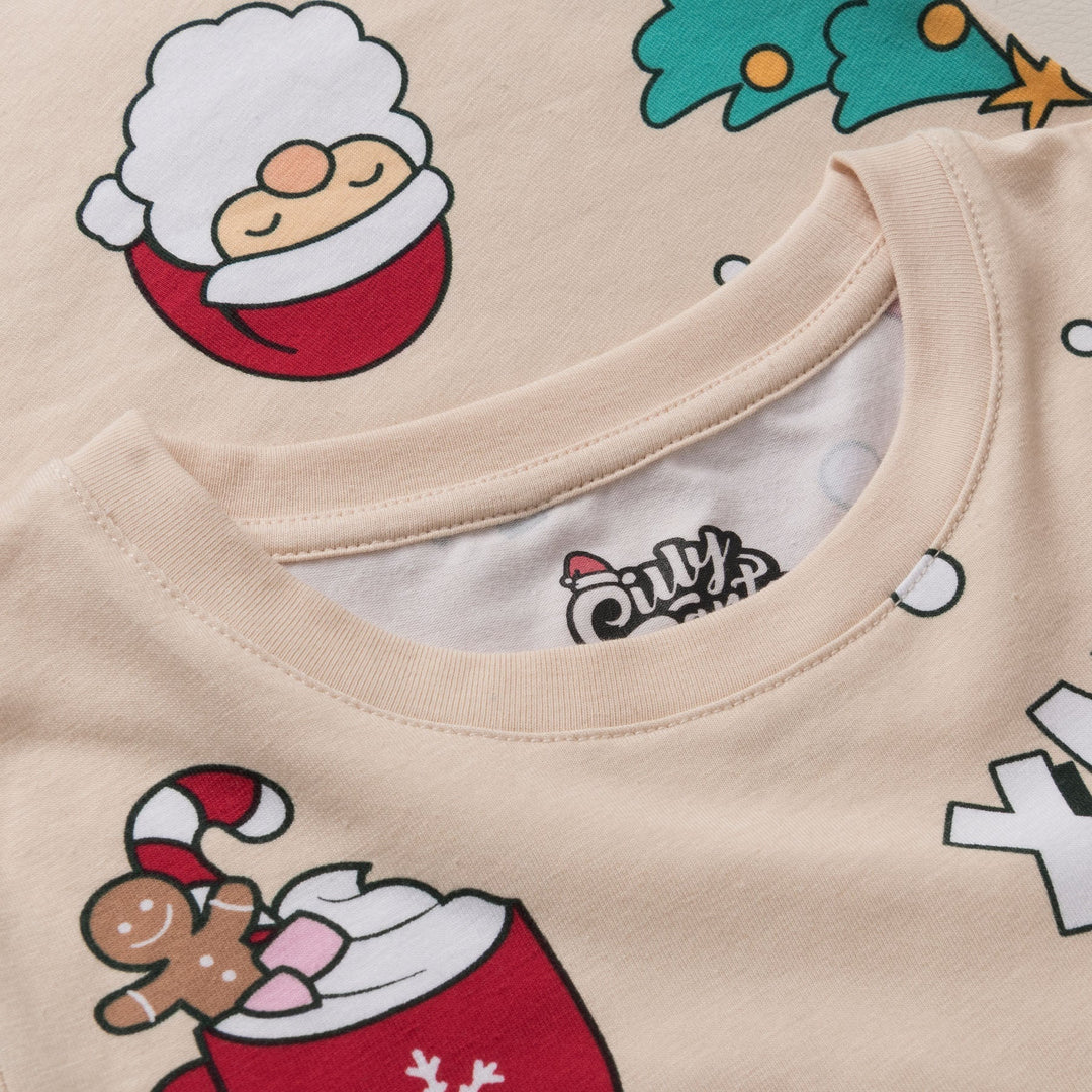 Beige Xmas Julepyjamas Børn