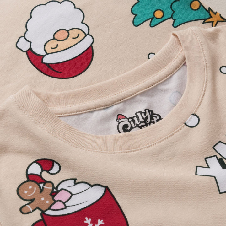 Beige Xmas Julepyjamas Børn
