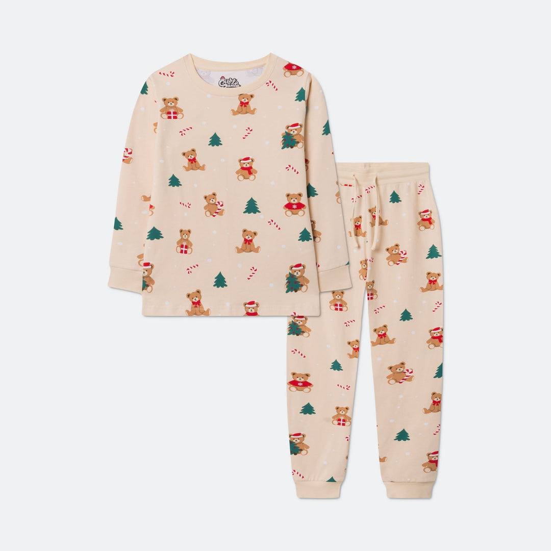 Beige Teddybjørn Julepyjamas Børn