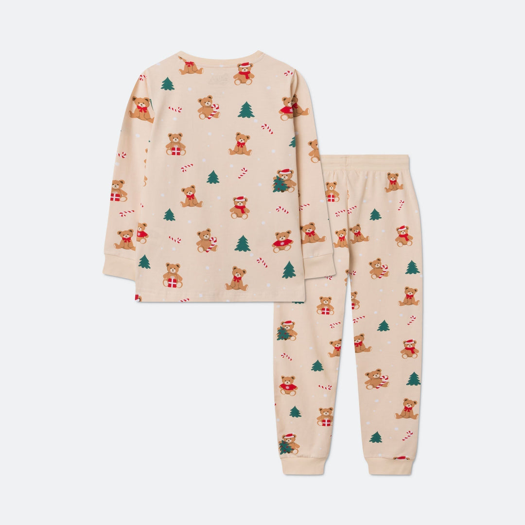 Beige Teddybjørn Julepyjamas Børn