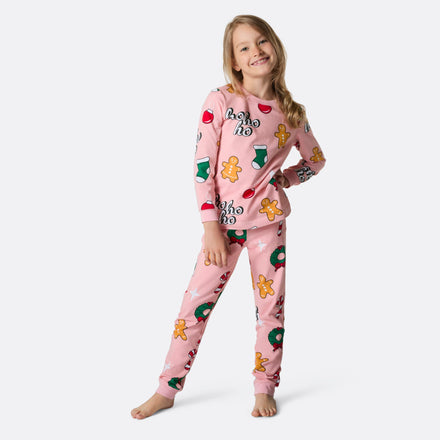 Lyserød Hohoho Julepyjamas Børn