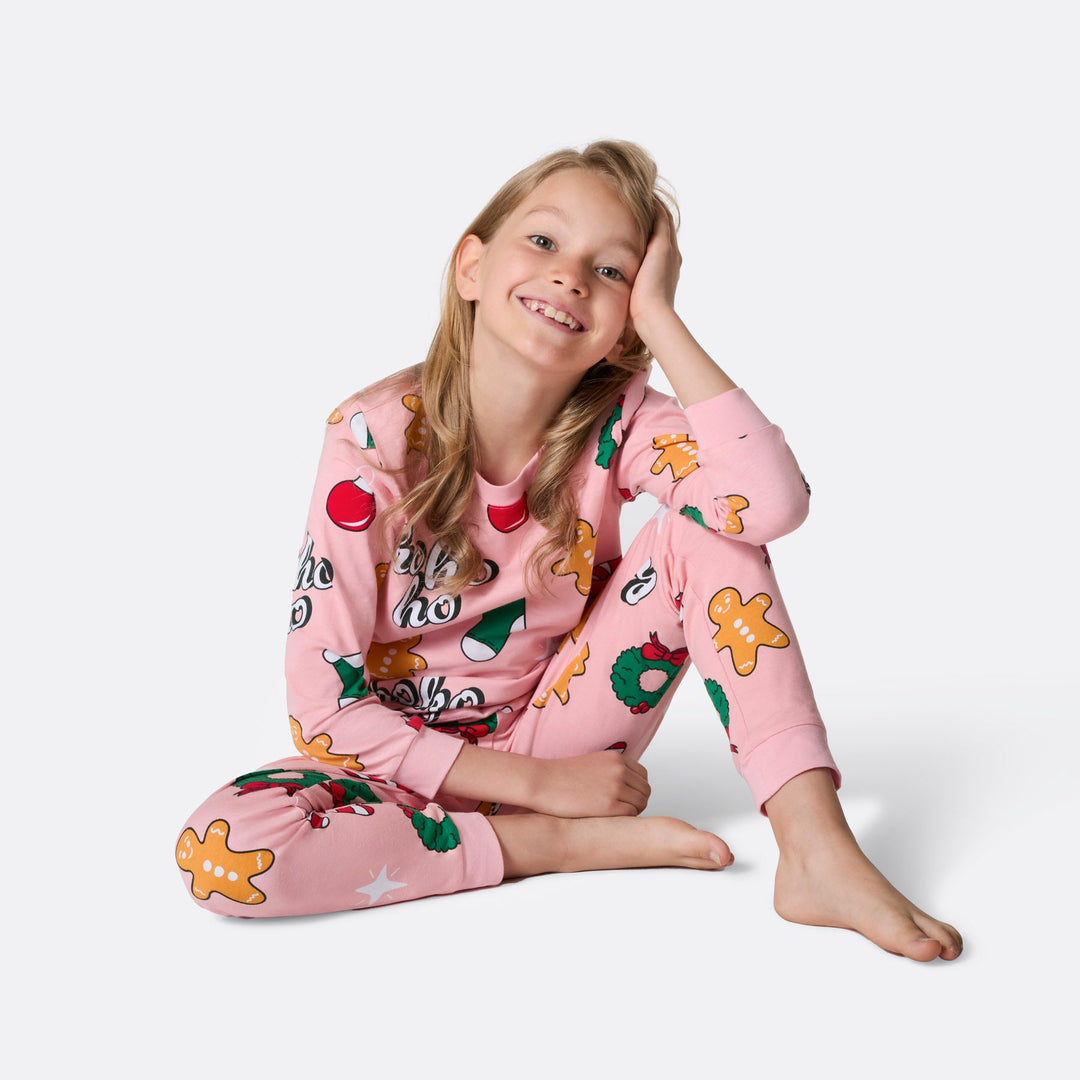 Lyserød Hohoho Julepyjamas Børn