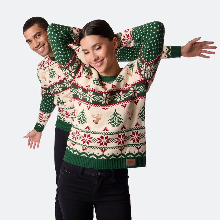 Retro Juletræ Julesweater Herre