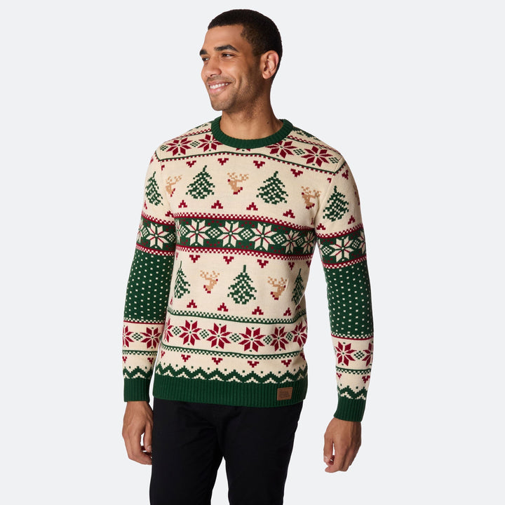 Retro Juletræ Julesweater Herre