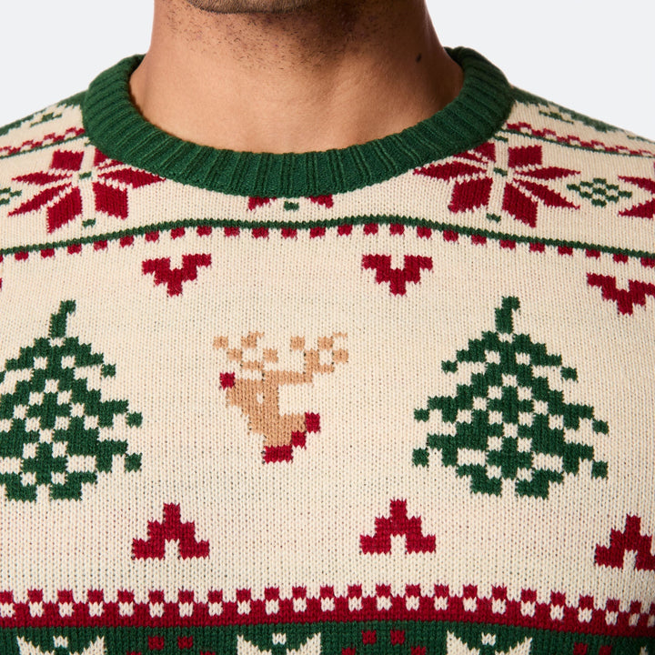 Retro Juletræ Julesweater Herre