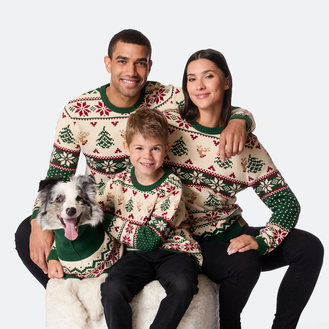 Retro Juletræ Julesweater Dame