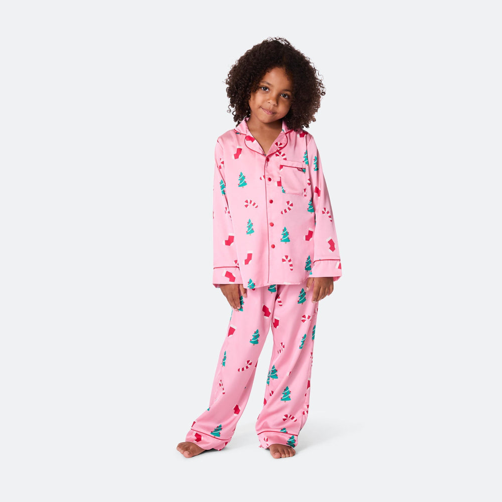 Rosa Satin Julepyjamas Børn