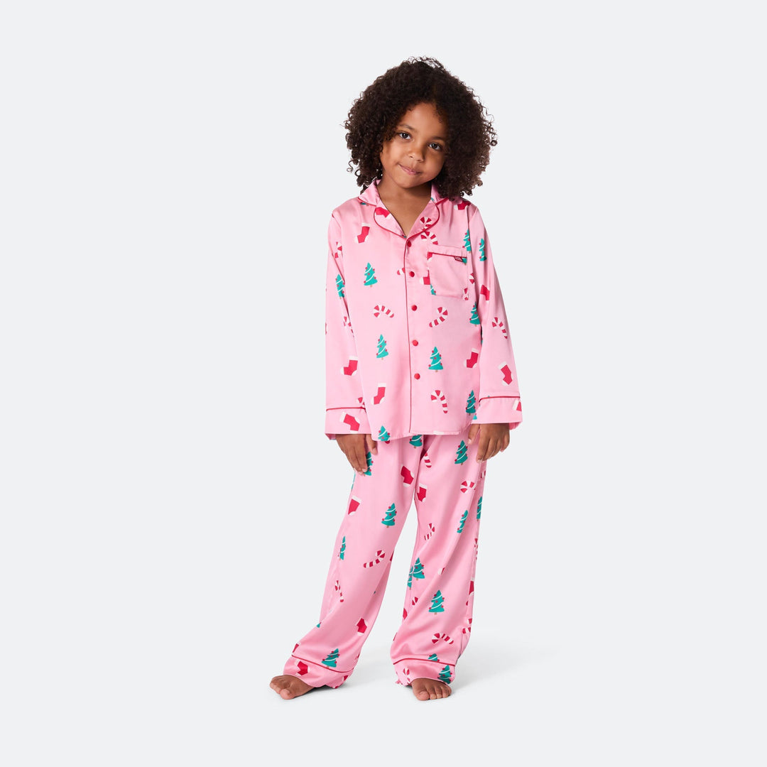 Rosa Satin Julepyjamas Børn