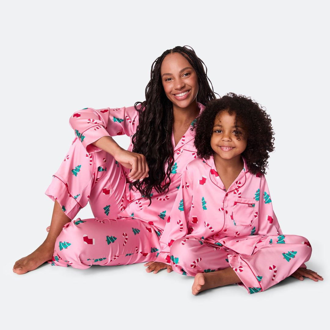 Rosa Satin Julepyjamas Børn