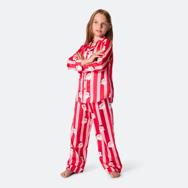 Stribet Satin Julepyjamas Børn