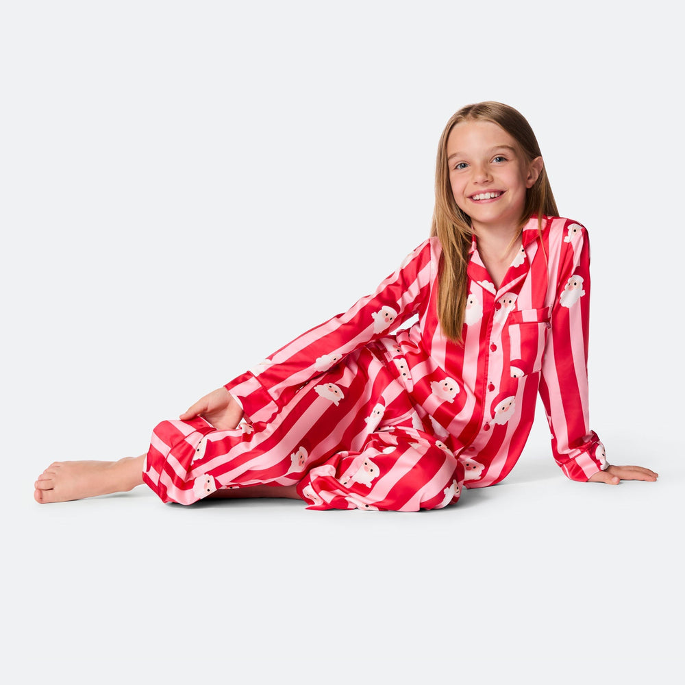 Stribet Satin Julepyjamas Børn