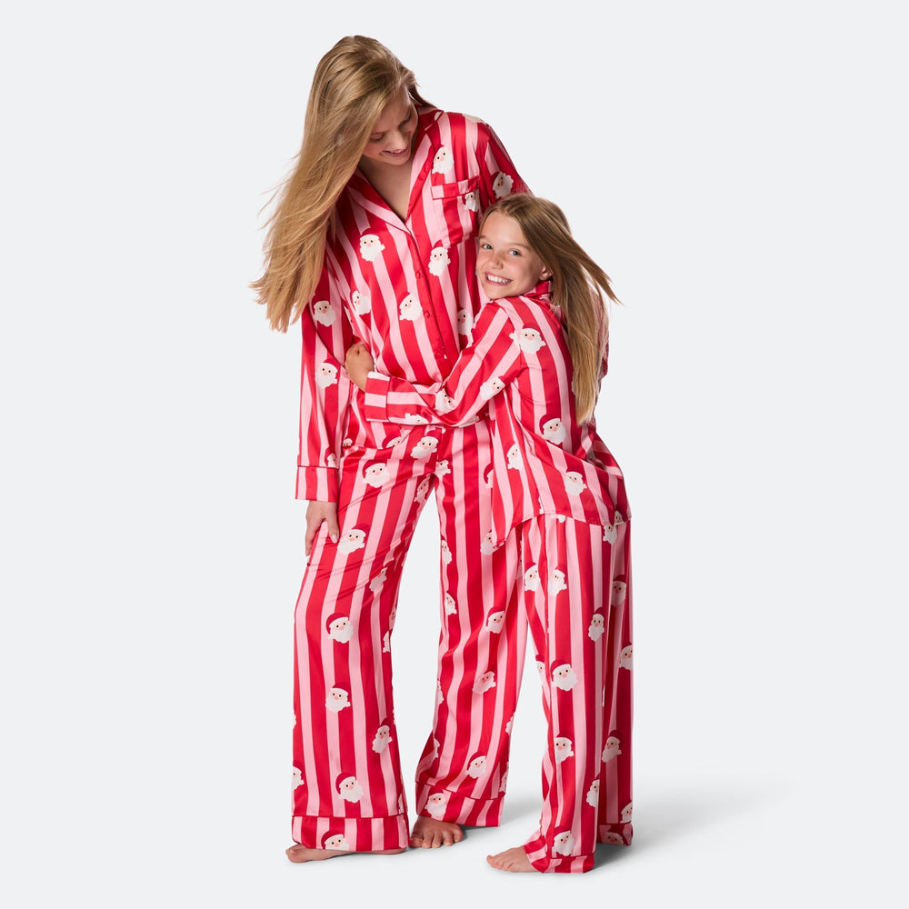 Stribet Satin Julepyjamas Dame