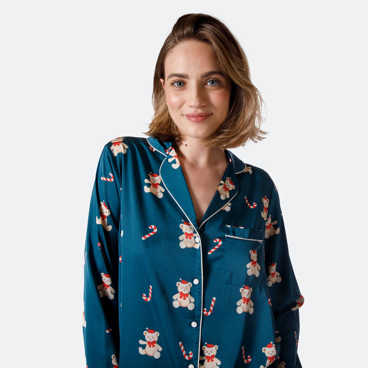 Teddybjørn Satin Julepyjamas Dame