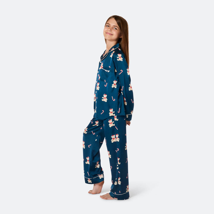 Teddybjørn Satin Julepyjamas Børn