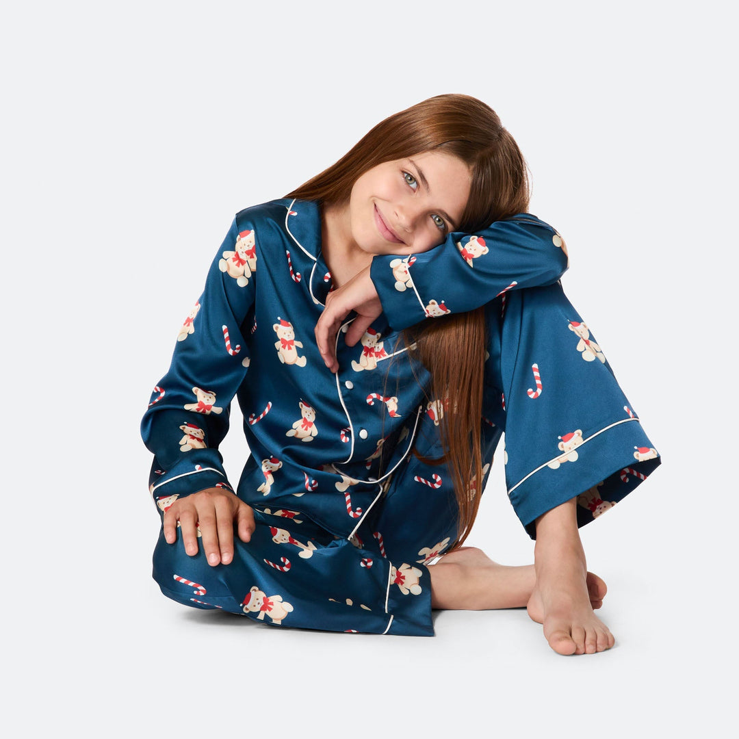 Teddybjørn Satin Julepyjamas Børn