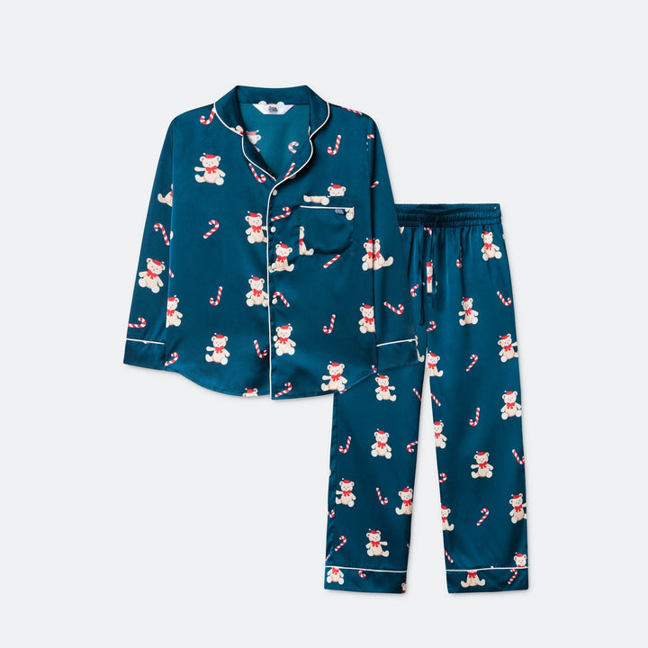 Teddybjørn Satin Julepyjamas Børn